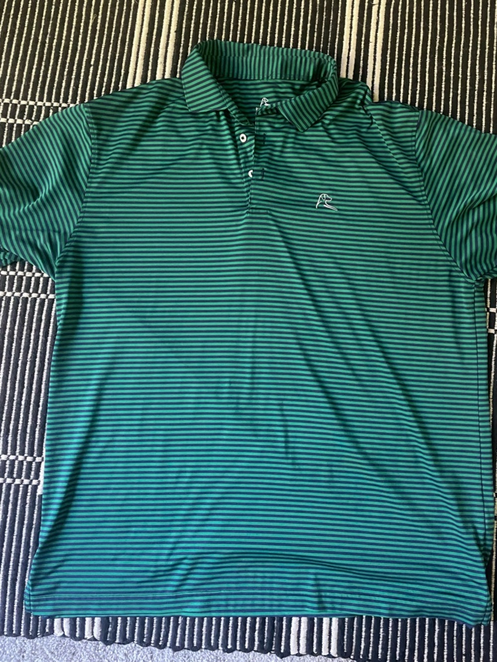 Rhoback Green Striped Polo Shirt